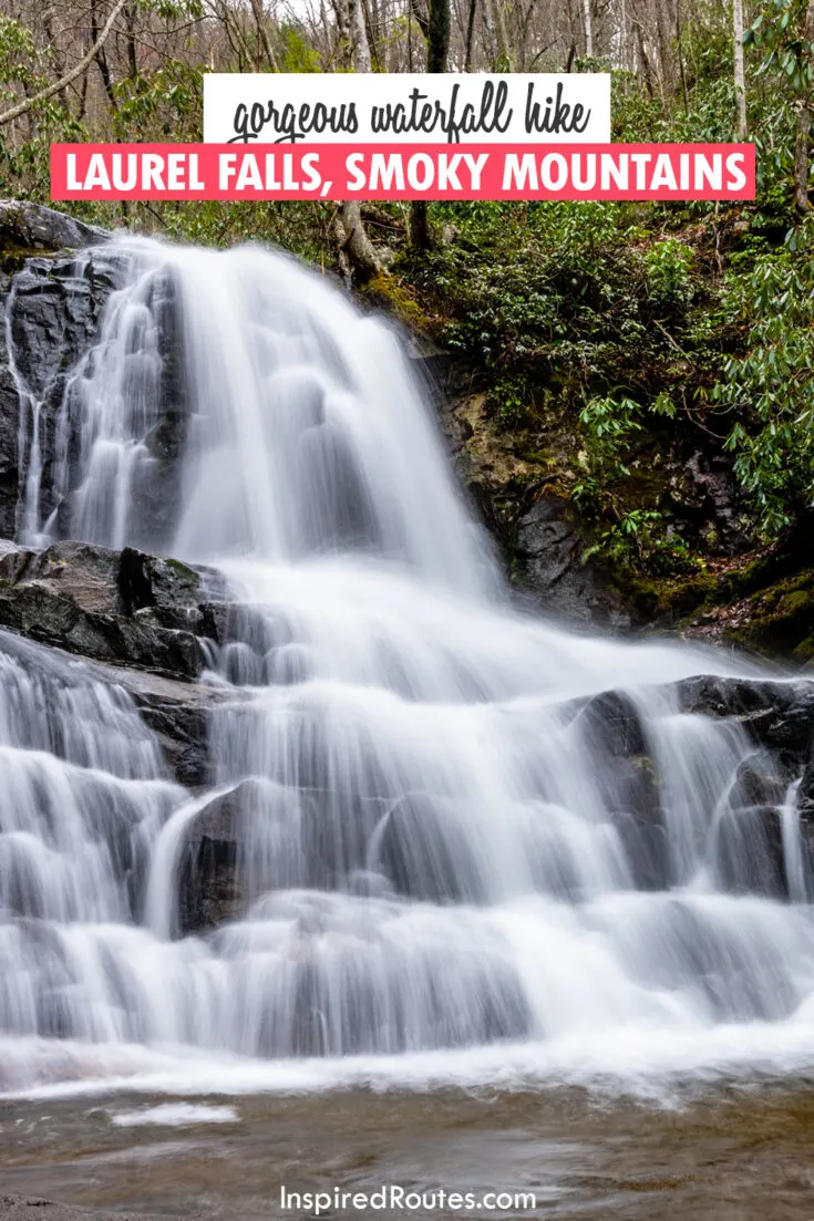 gorgeous waterfall hike laurel falls smoky mountains with view of water falling down rocks