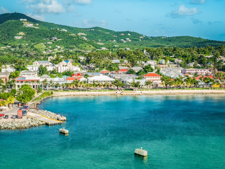 view of city and bay of St Croix USVI best warm places to visit in December