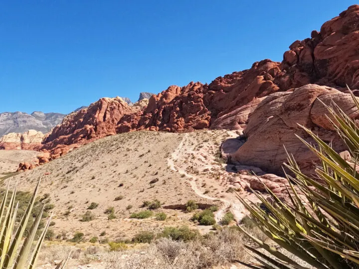 hiking trail through rocky terrain