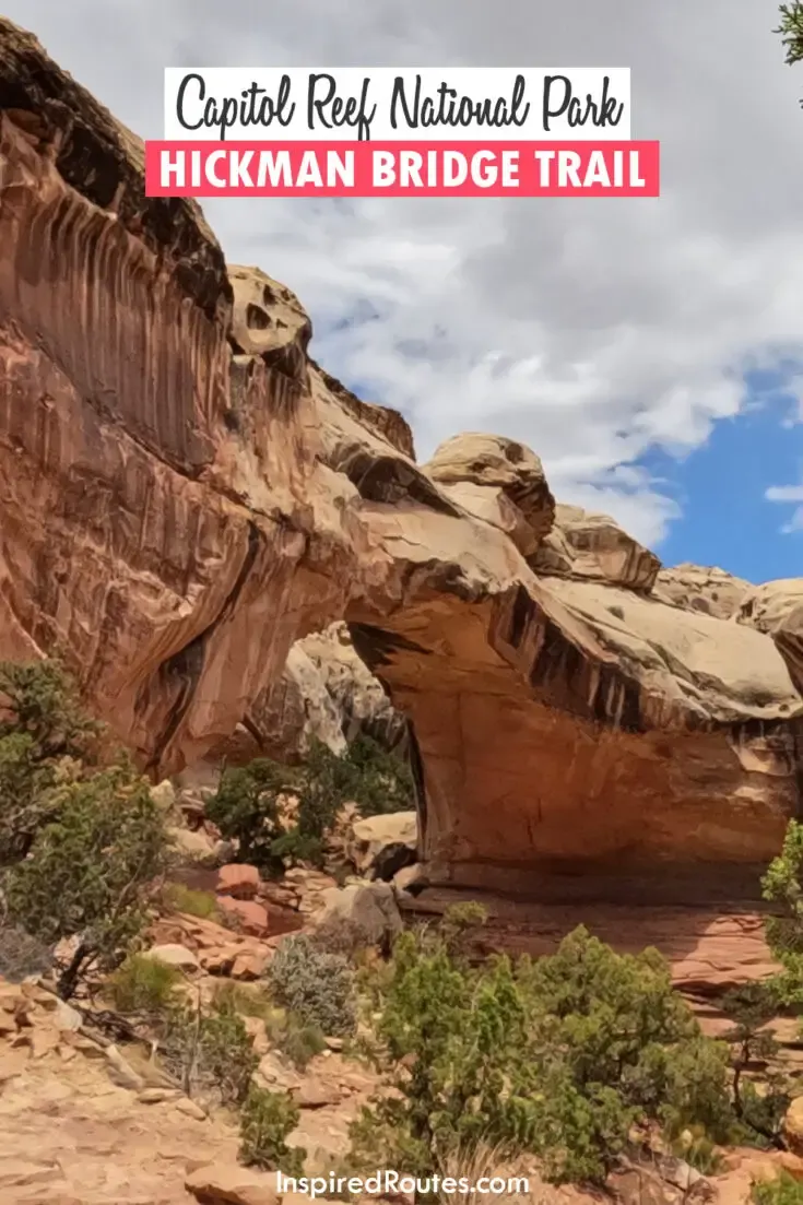 capitol reef national park hickman bridge trail view of stone arch