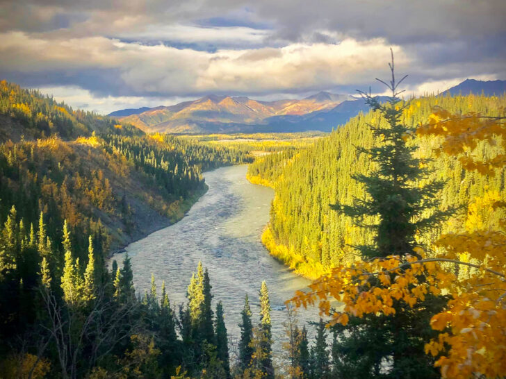 river in valley in alaska during a vacation to west coast road trip itinerary