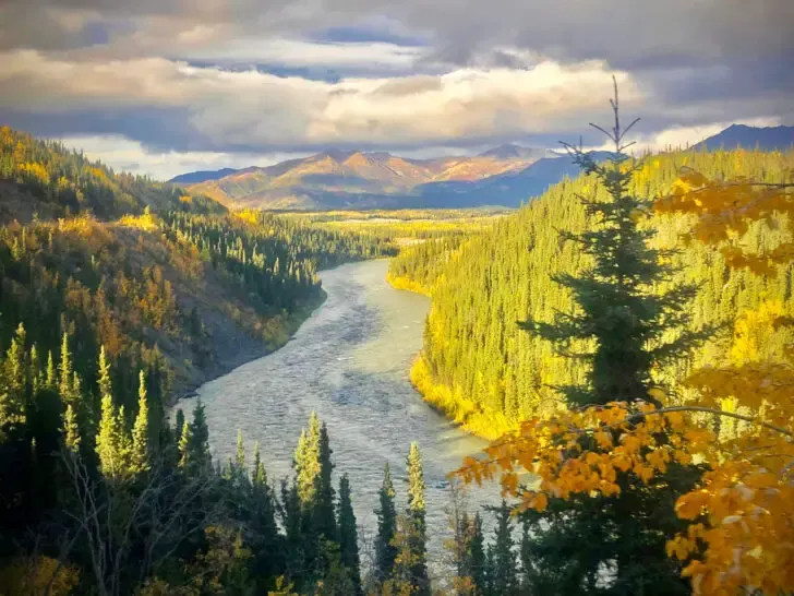 river in valley in alaska during a vacation to west coast road trip itinerary