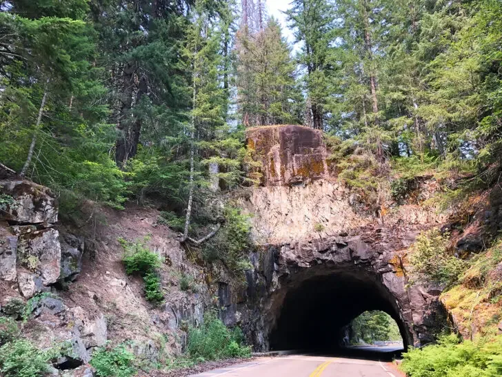 tunnel road through mount rainier national park washington