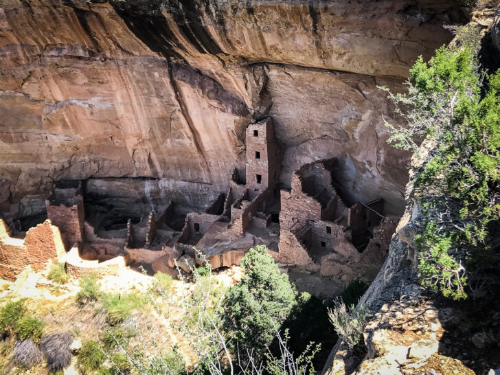 best things to do in colorado view of cave dwellings in stone from above
