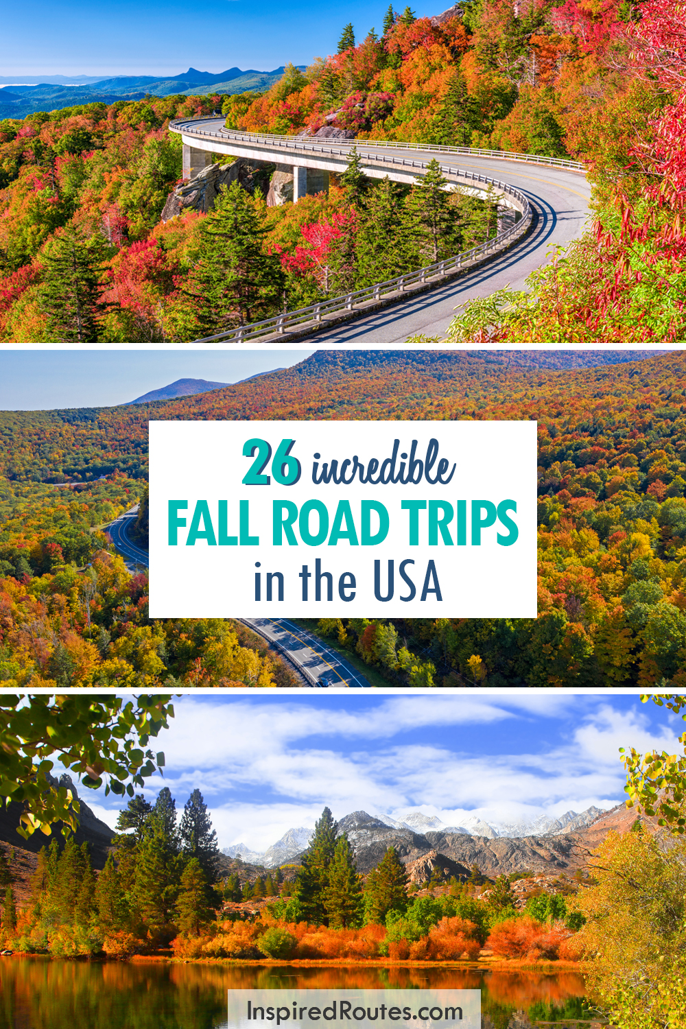 26 incredible fall road trips in the usa with photos of roads going through brightly colored fall foliage