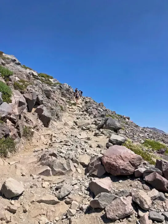 large rocky path heading uphill