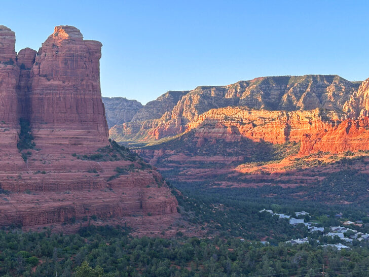 sunrise in sedona with red rocky mountains best rv vacation ideas