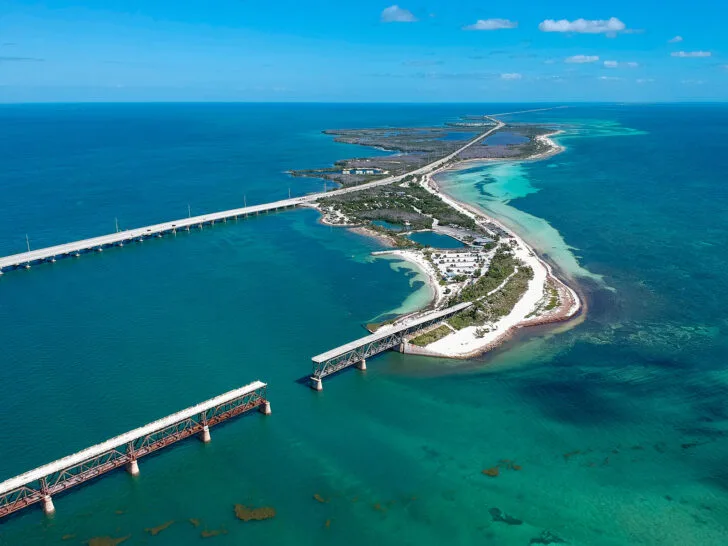 two bridges leading to island in florida keys winter road trips USA